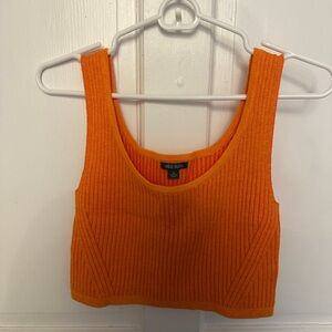 Wild Fable Orange Ribbed Crop Tank Top